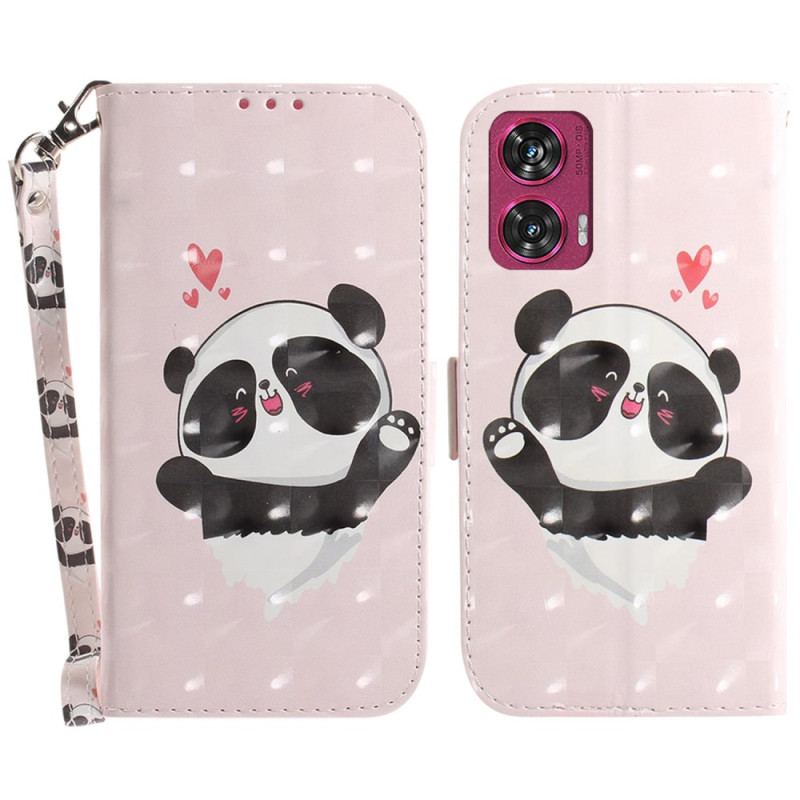 Fodral Motorola Edge 50 Fusion Panda Love Med Rem