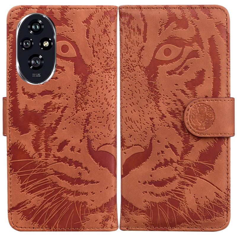 Läderfodral Honor 200 Telefonfodral Tiger Footprint