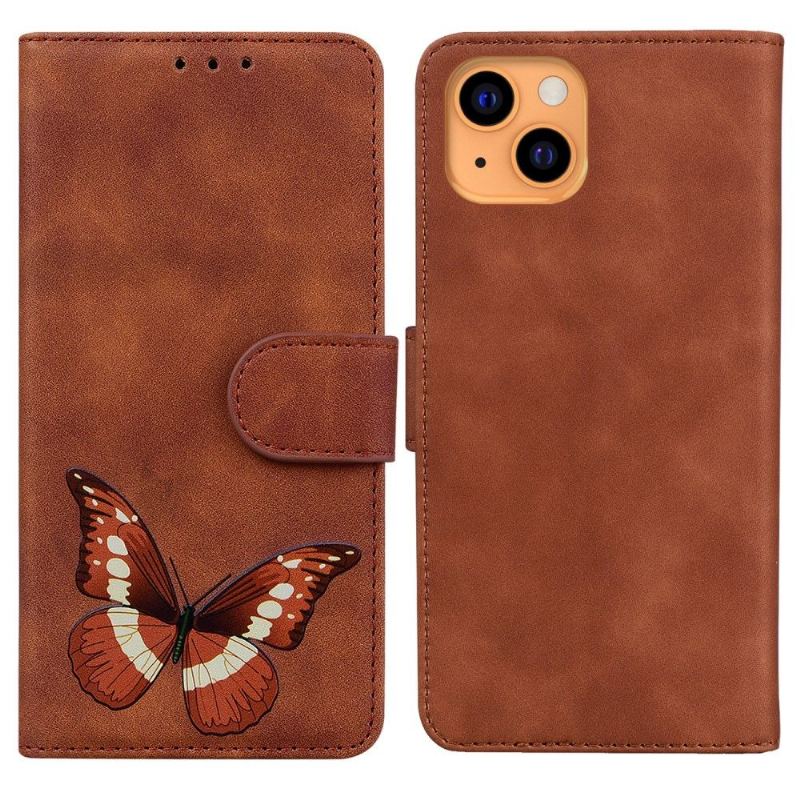 Folio-fodral För iPhone 13 Skyddsfodral Färgglada Fjärilsskydd