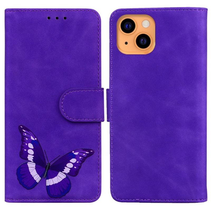 Folio-fodral För iPhone 13 Skyddsfodral Färgglada Fjärilsskydd