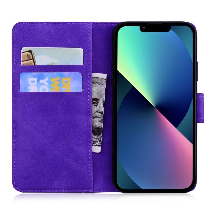 Folio-fodral För iPhone 13 Skyddsfodral Färgglada Fjärilsskydd