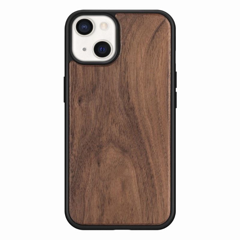 Skal För iPhone 13 Fallskydd Premium Wood - Mörkbrun