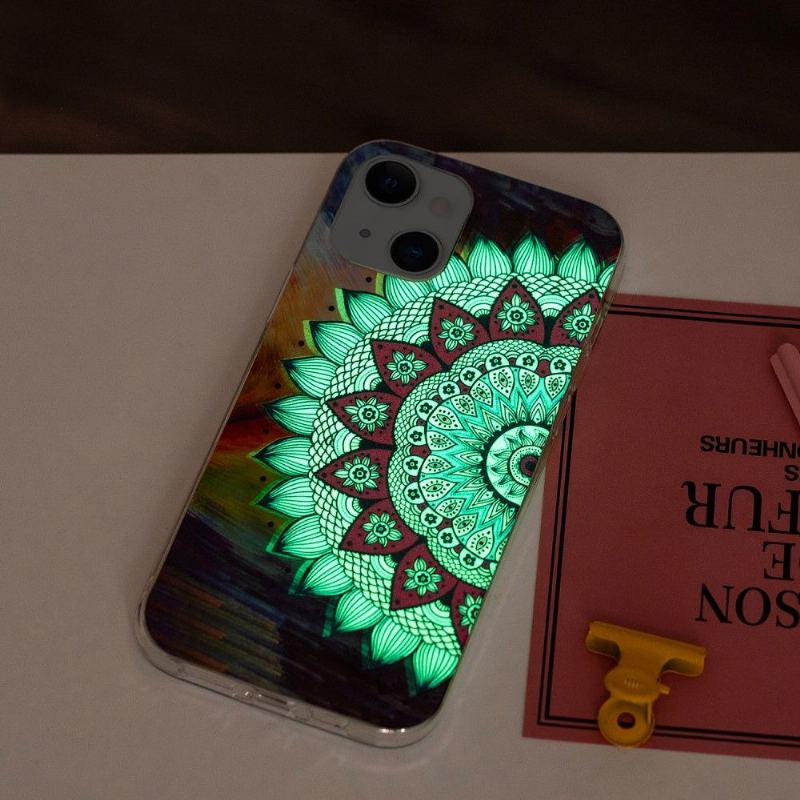 Skal För iPhone 13 Fluorescerande Färgglada Mandala