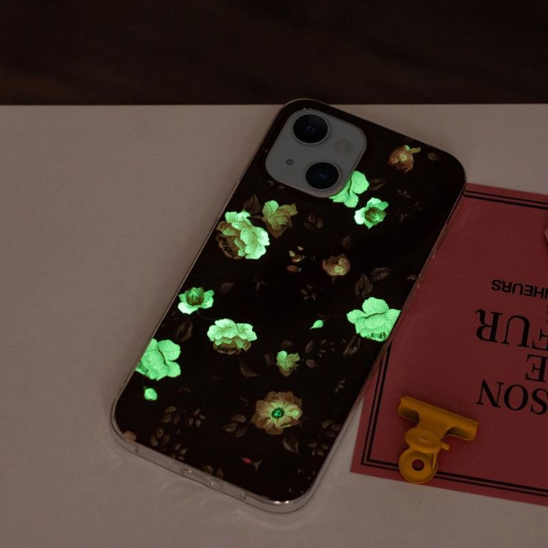 Skal För iPhone 13 Fluorescerande Sublima Blommor