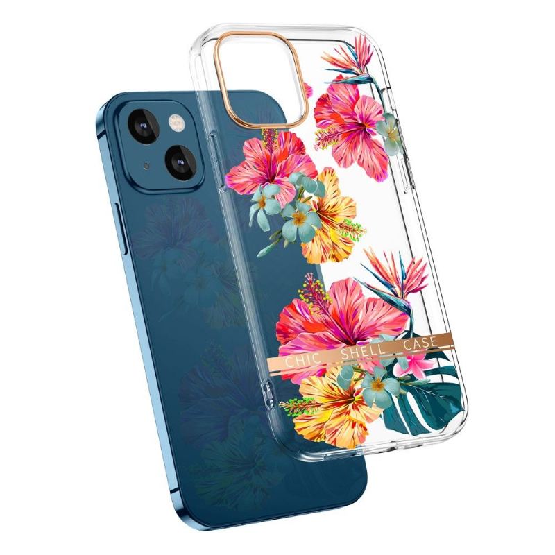 Skal För iPhone 13 Transparenta Färgade Blommor