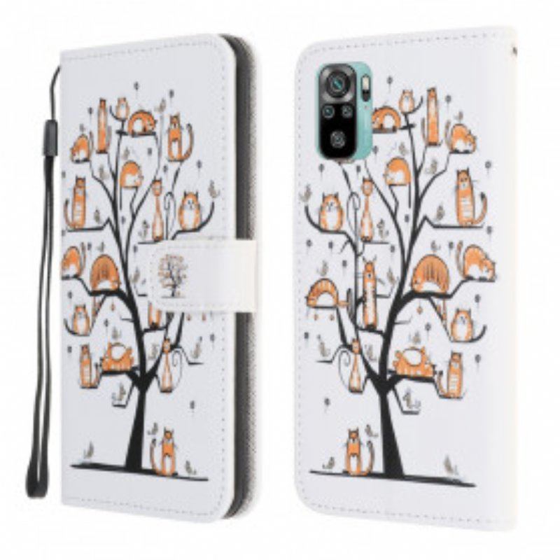 Fodral Xiaomi Redmi Note 10 / 10S Med Kedjar Funky Cats Med Rem