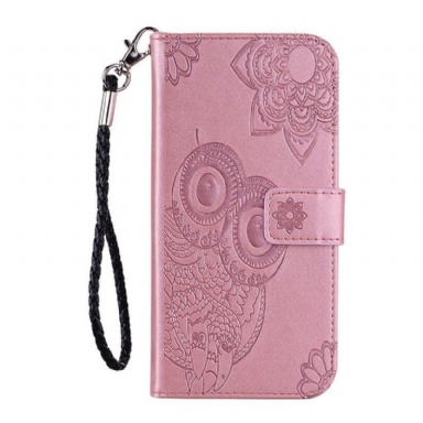 Fodral Xiaomi Redmi Note 10 / 10S Uggla Mandala Och Lanyard