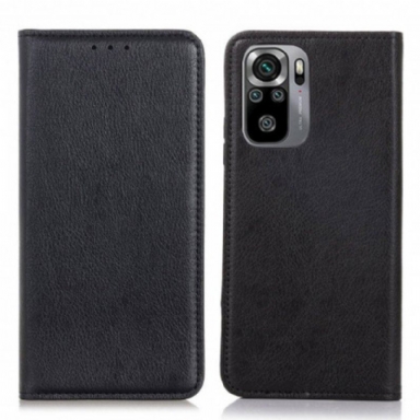 Folio-fodral Xiaomi Redmi Note 10 / 10S Läderfodral Litchi Split Läder