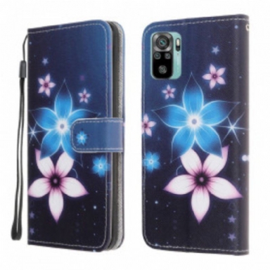 Folio-fodral Xiaomi Redmi Note 10 / 10S Med Kedjar Lunar Strap Blommor