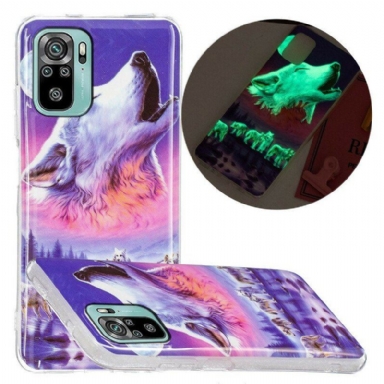 Skal Xiaomi Redmi Note 10 / 10S Fluorescerande Wolf Series