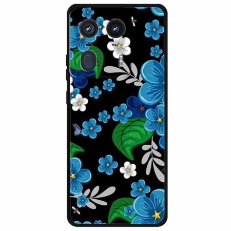 Skal Motorola Edge 50 Ultra Telefonfodral Blå Blommor