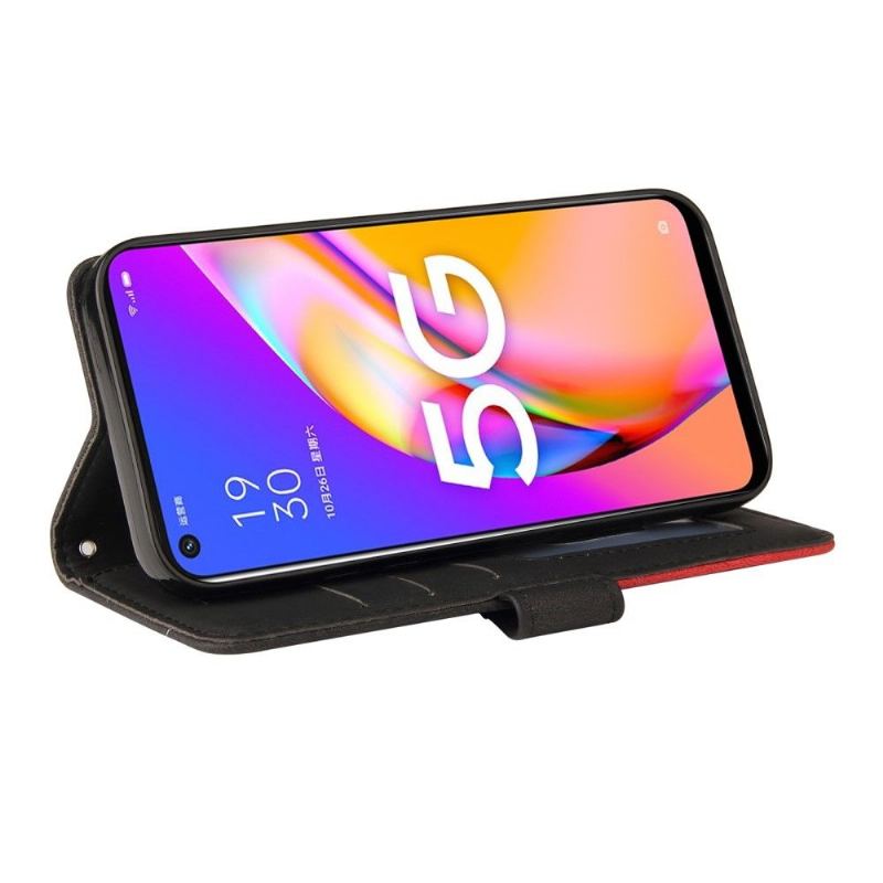 Folio-fodral För Oppo A74 5G / A54 5G Fallskydd Bicolor Konstnärlig