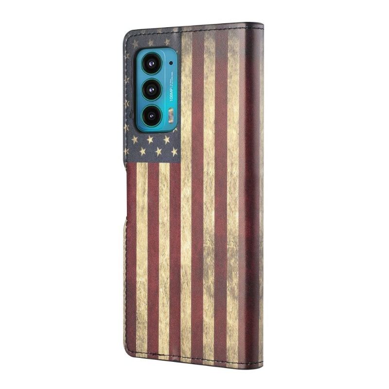 Fodral För Motorola Edge 20 Vintage Amerikansk Flagga