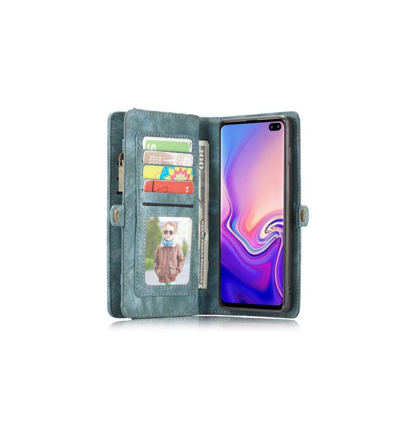 Skal Fodral För Samsung Galaxy S10 Hemming Plånboksfodral Och Grönt Fodral