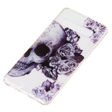 Skal För Samsung Galaxy S10 Transparenta Skallblommor