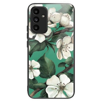 Skal Samsung Galaxy A15 5g Härdat Glas Vita Blommor