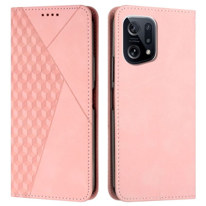 Fodral För Oppo Find X5 Hemming Läderimitation Geometri Design