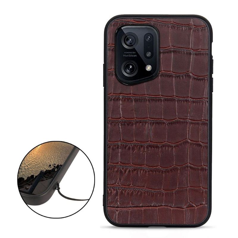 Skal För Oppo Find X5 Chic Croco Skin Look