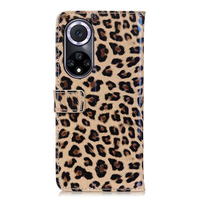 Läderfodral För Honor 50 / Huawei Nova 9 Leopardstil I Konstläder