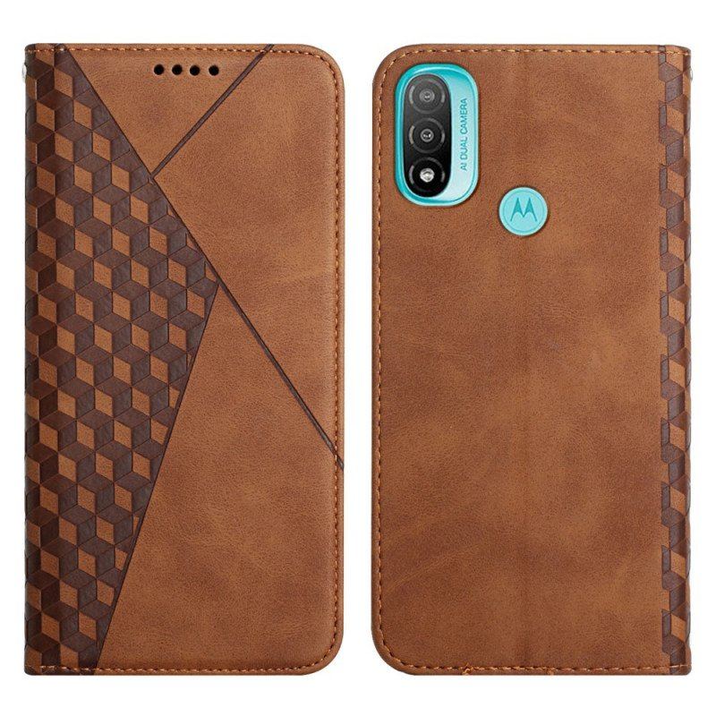 Folio-fodral Moto E40 / E30 / E20 Läderfodral Geo Lädereffekt