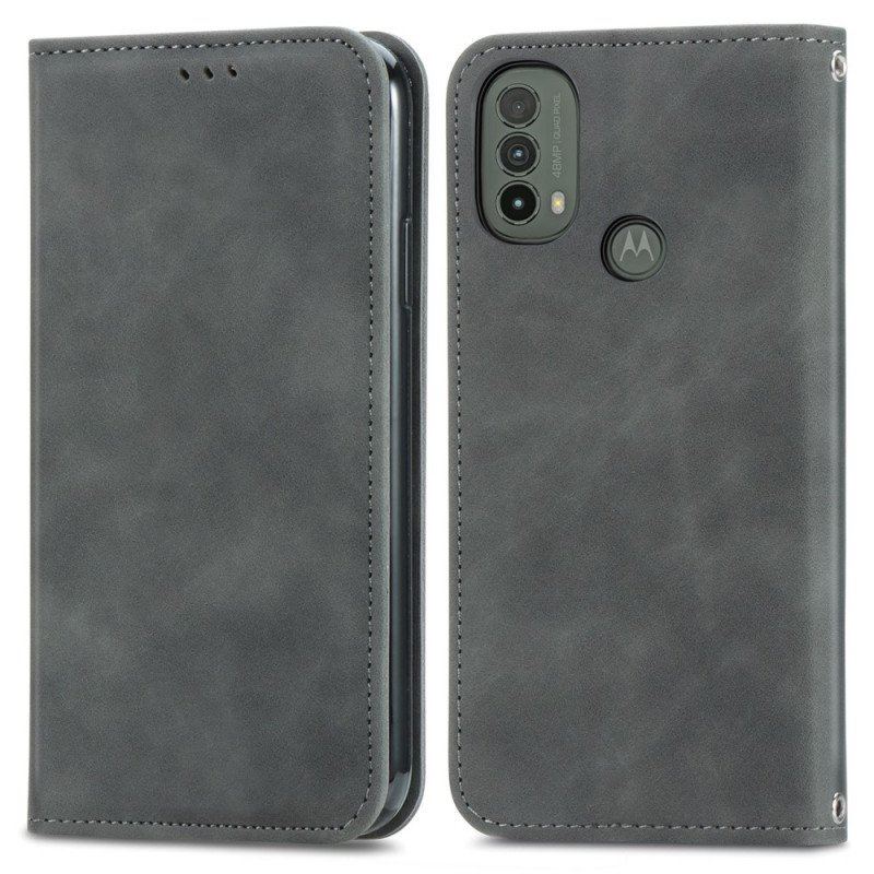 Folio-fodral Moto E40 / E30 / E20 Läderfodral Skin-touch Design