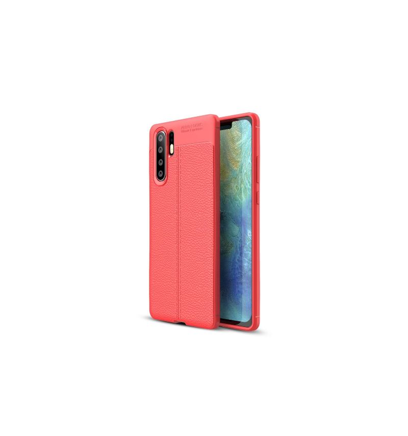 Mobilskal För Huawei P30 Pro Texturerad Läderstilsgel