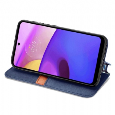 Fodral För Motorola Moto E20 / E30 / E40 Kub Design Korthållare