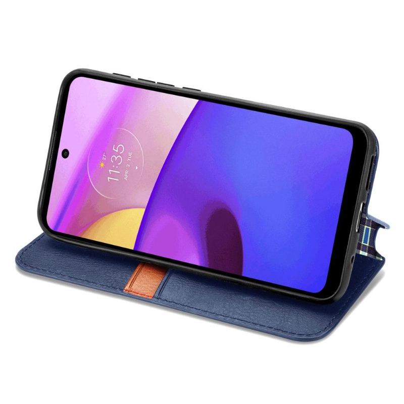 Fodral För Motorola Moto E20 / E30 / E40 Kub Design Korthållare