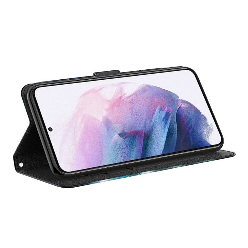 Folio-fodral För Motorola Moto E20 / E30 / E40 Fallskydd Blomträd