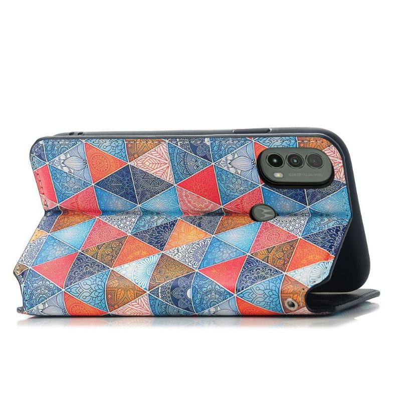 Folio-fodral För Motorola Moto E20 / E30 / E40 Fallskydd Mandala Kalejdoskop