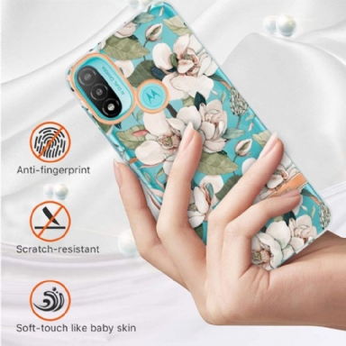 Skal För Motorola Moto E20 / E30 / E40 Gardenia Vit Blomma