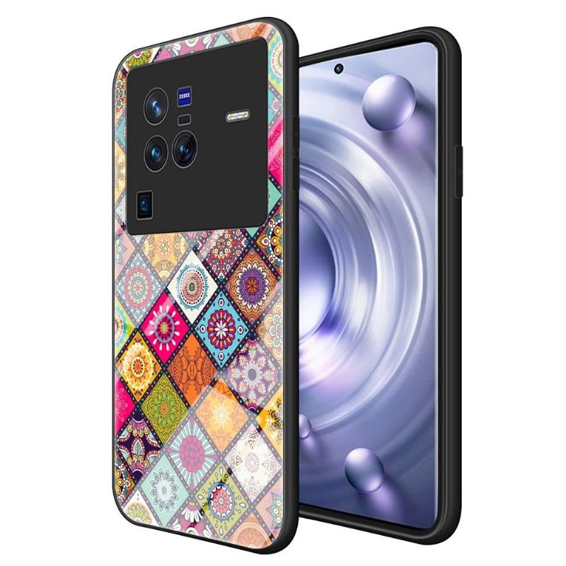 Skal För Vivo X80 Pro Fallskydd Mandala Kalejdoskop Med Stativ