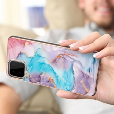 Skal För Samsung Galaxy A22 4G Fallskydd Blåfärgad Marmor