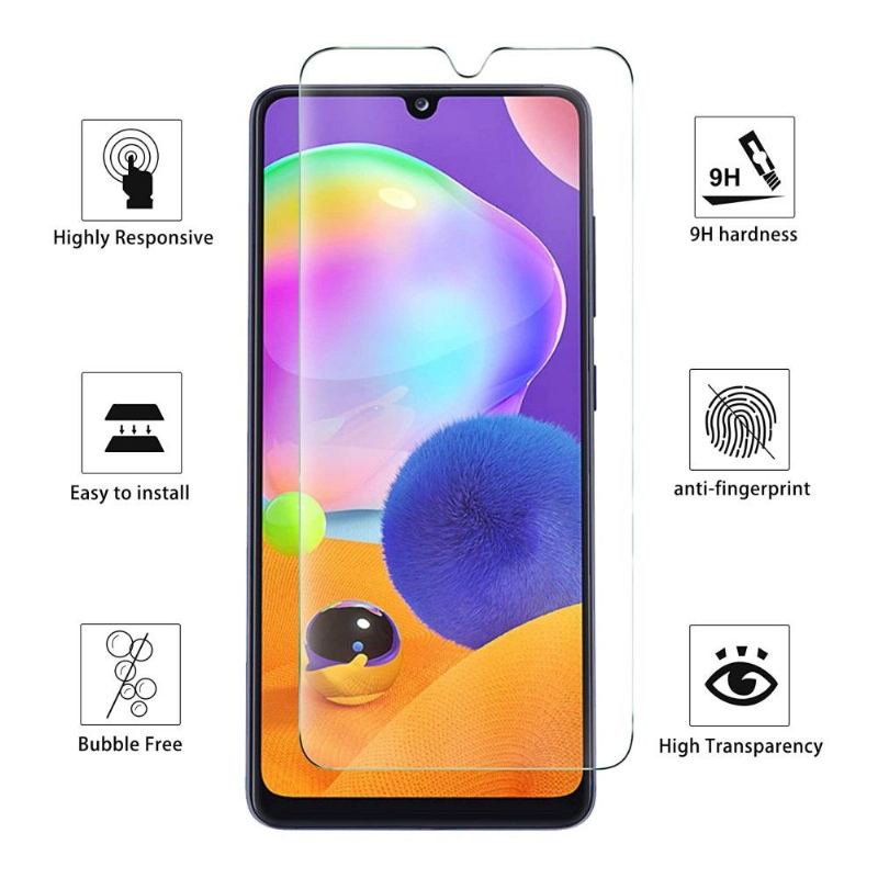 Följe + Skyddsfilm Av Härdat Glas För Samsung Galaxy A31