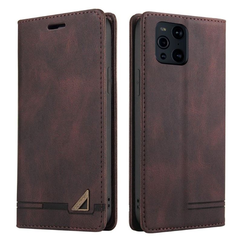 Folio-fodral För Oppo Find X3 Pro Fallskydd Gq.utrobe Faux Leather Retro