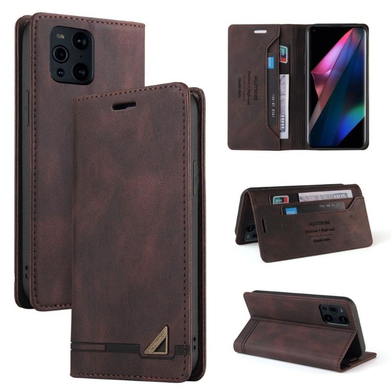 Folio-fodral För Oppo Find X3 Pro Fallskydd Gq.utrobe Faux Leather Retro