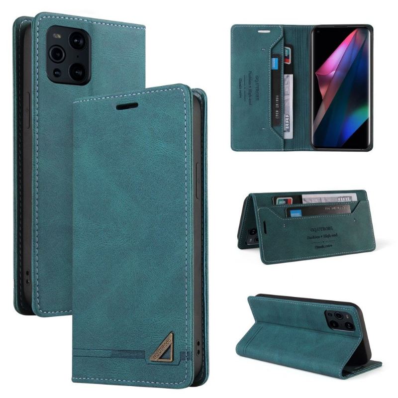 Folio-fodral För Oppo Find X3 Pro Fallskydd Gq.utrobe Faux Leather Retro