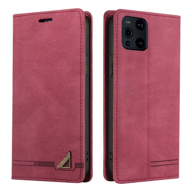 Folio-fodral För Oppo Find X3 Pro Fallskydd Gq.utrobe Faux Leather Retro