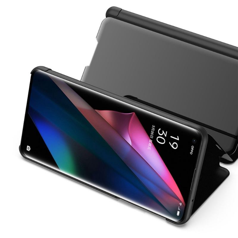 Skal För Oppo Find X3 Pro Bedrijf Folio-fodral Spegeleffekt