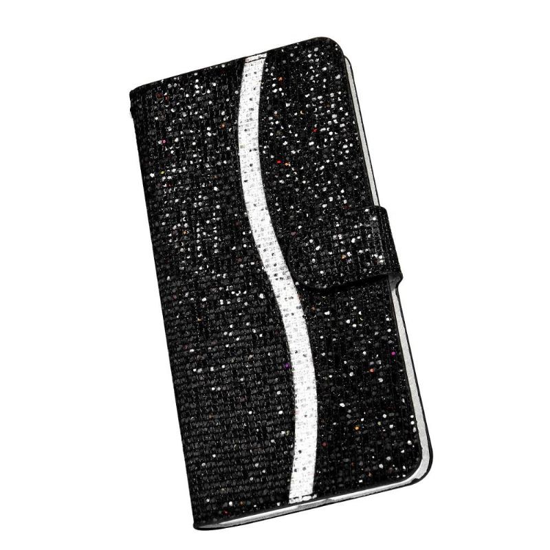 Folio-fodral För Samsung Galaxy Note 20 Glitterkorthållare