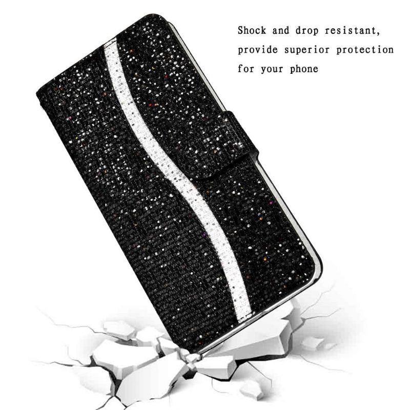 Folio-fodral För Samsung Galaxy Note 20 Glitterkorthållare