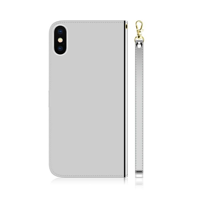 Läderfodral För iPhone X / XS Spegeleffekt I Konstläder