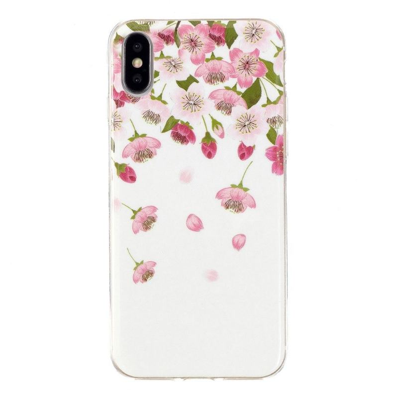 Skal För iPhone X / XS Fluorescerande Blommor