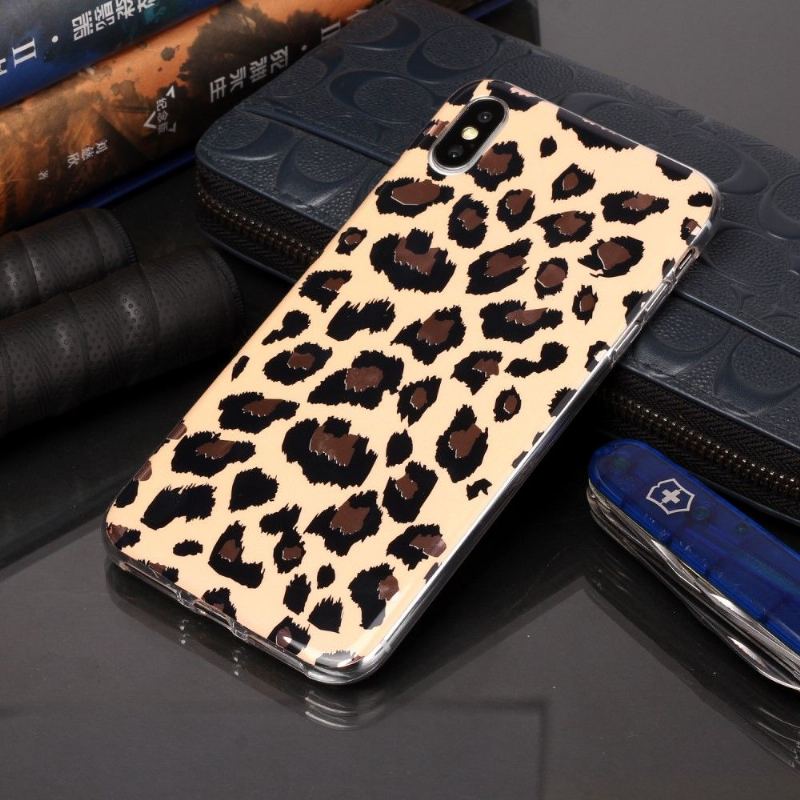 Skal För iPhone X / XS Leopardmönster