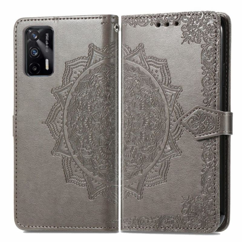 Folio-fodral För Realme GT 5G Fallskydd Mandala Relief Faux Leather Retro