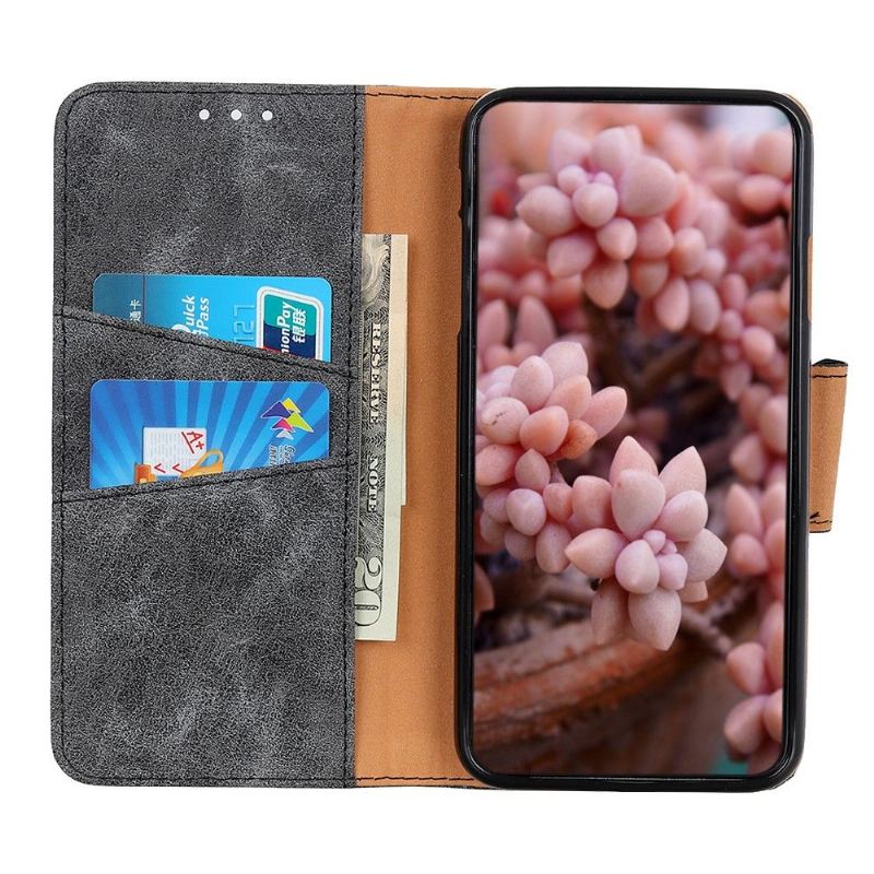 Fodral Case För Oppo Reno 4 5G Fallskydd Edouard Faux Leather Vintage - Svart