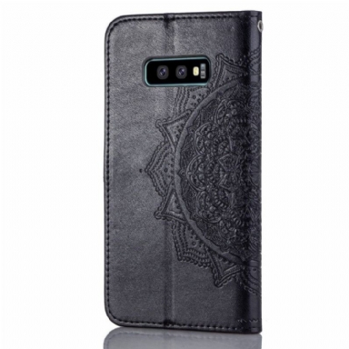 Folio-fodral För Samsung Galaxy S10e Fallskydd Präglad Mandala I Konstläder