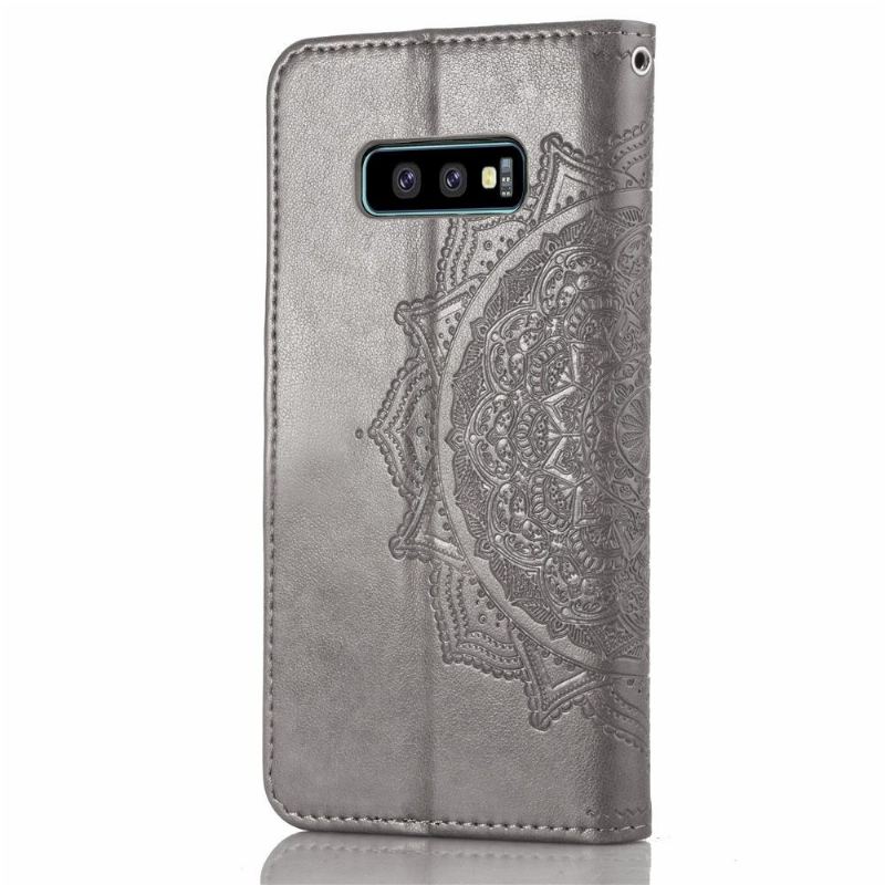 Folio-fodral För Samsung Galaxy S10e Fallskydd Präglad Mandala I Konstläder