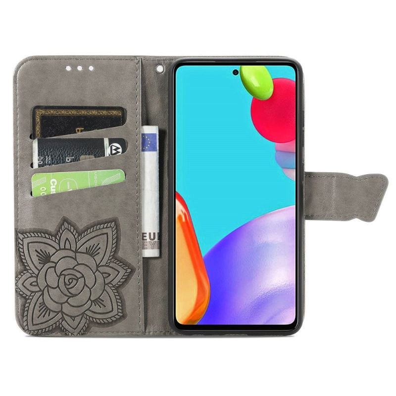 Folio-fodral För Samsung Galaxy A52 5G / A52 4G / A52s 5G Fallskydd Relieffjäril