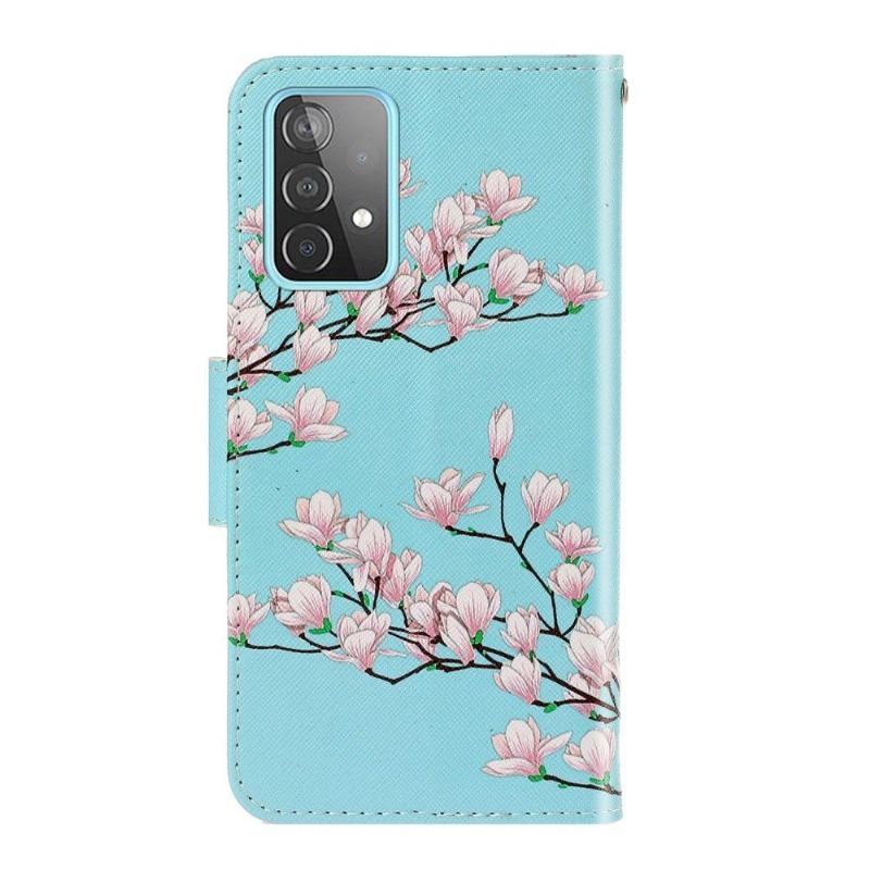 Folio-fodral För Samsung Galaxy A52 5G / A52 4G / A52s 5G Fallskydd Vita Blommor